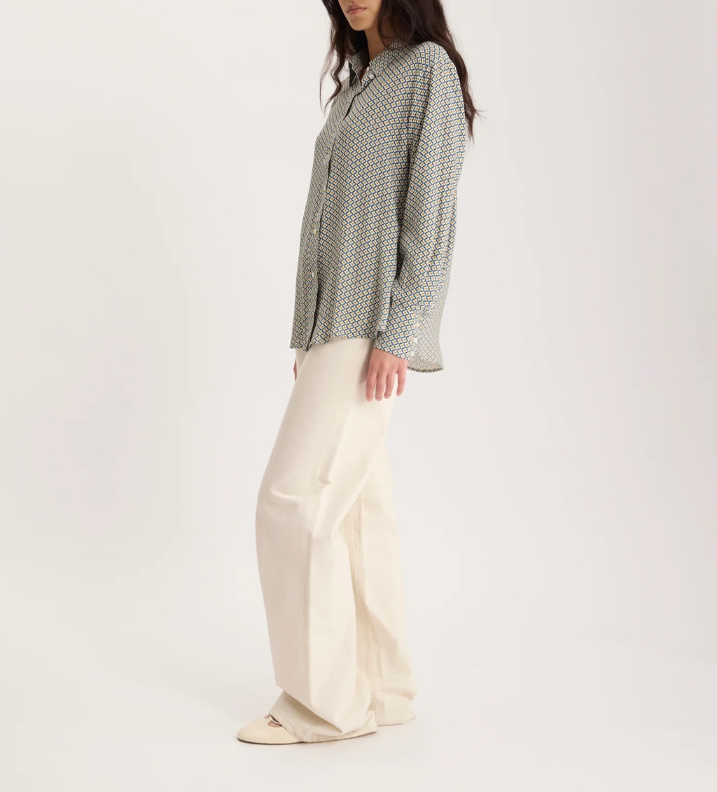 Chemise Maureena – Tie Blue (imprimée)