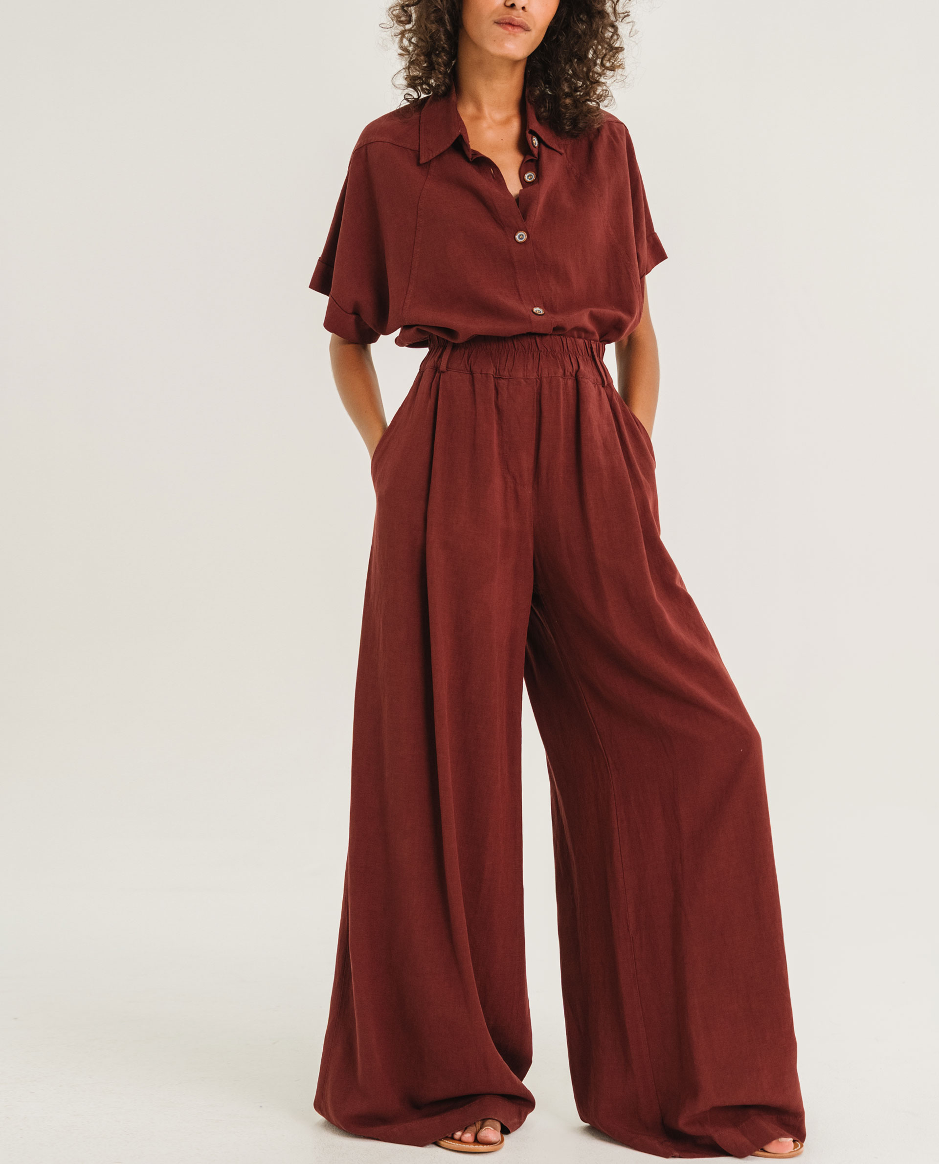 Pantalon Ediz – Amarante