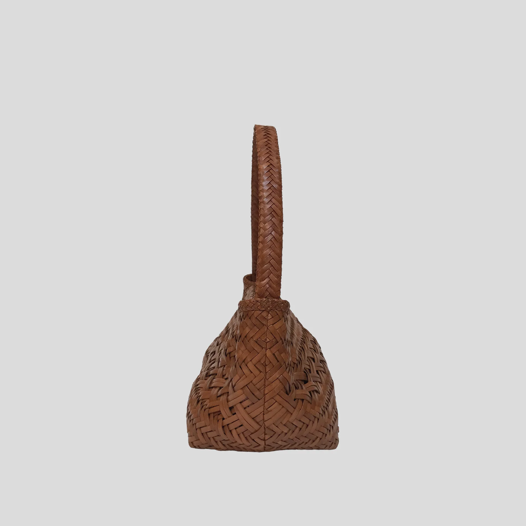 LUCIE - SAC CUIR TRESSE - TAN