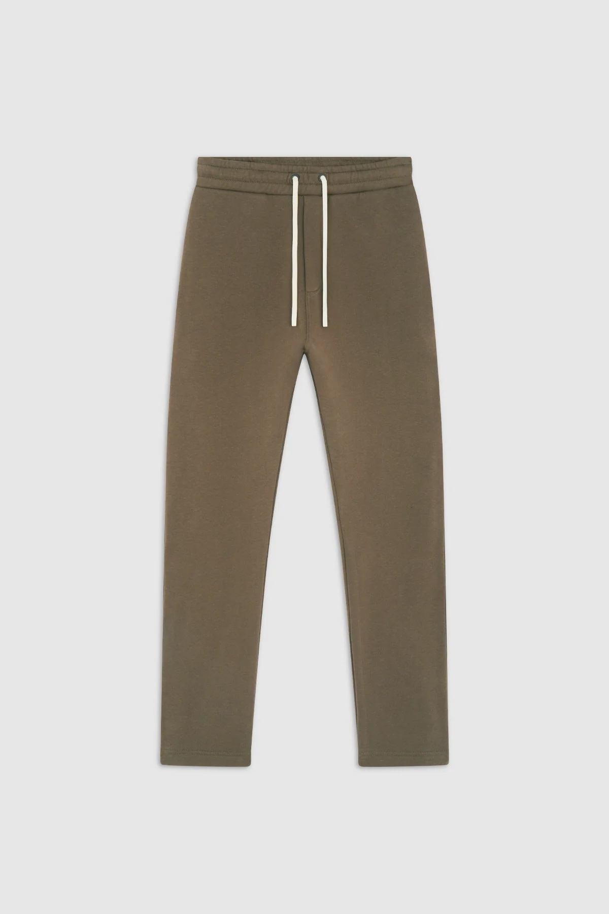 ICONIC STRAIGHT — Pantalon coupe droite en molleton - Dark Earth