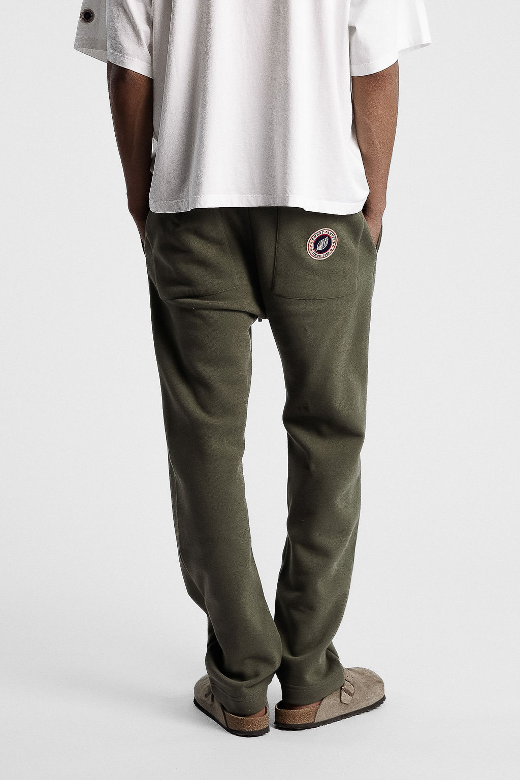 ICONIC STRAIGHT — Pantalon coupe droite en molleton - Leaf