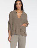 Pull Oversize avec Poches – Texture Éponge - Taupe