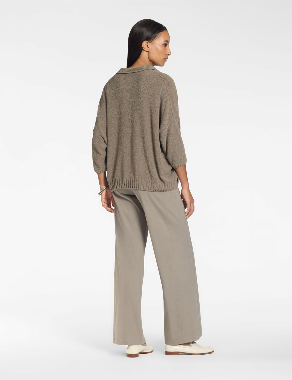 Pull Oversize avec Poches – Texture Éponge - Taupe