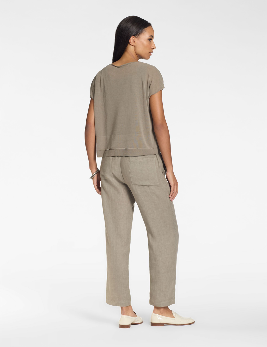 Pantalon Décontracté — 100% Lin — Taupe