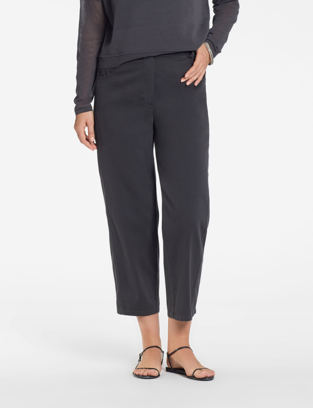 Pantalon Droit – Surpiqûres Apparentes - Anthracite
