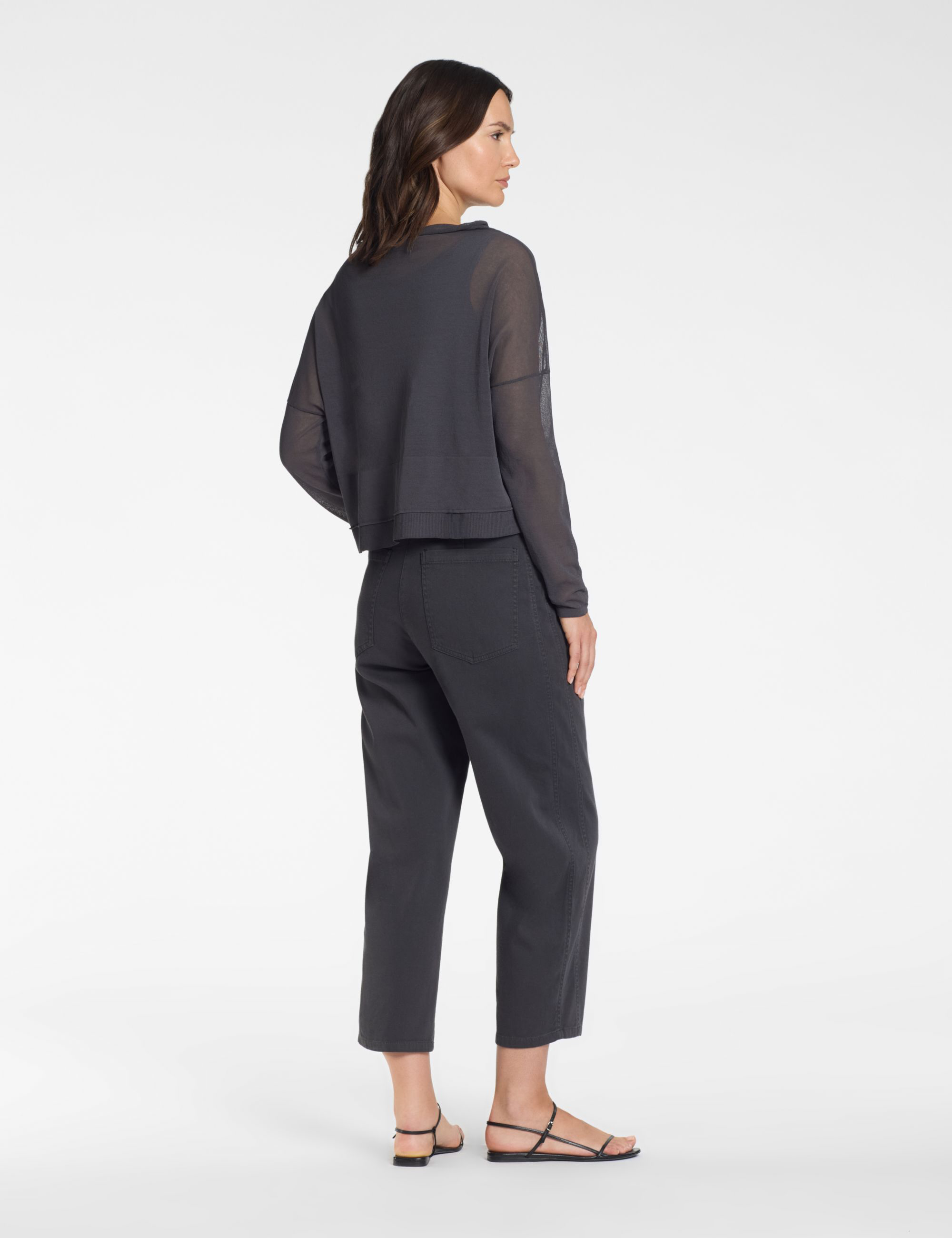 Pantalon Droit – Surpiqûres Apparentes - Anthracite