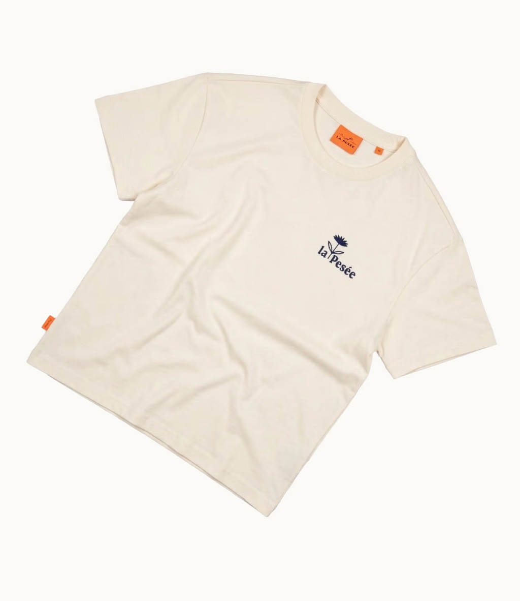 T-SHIRT GENTIANE - Ecru & Bleu