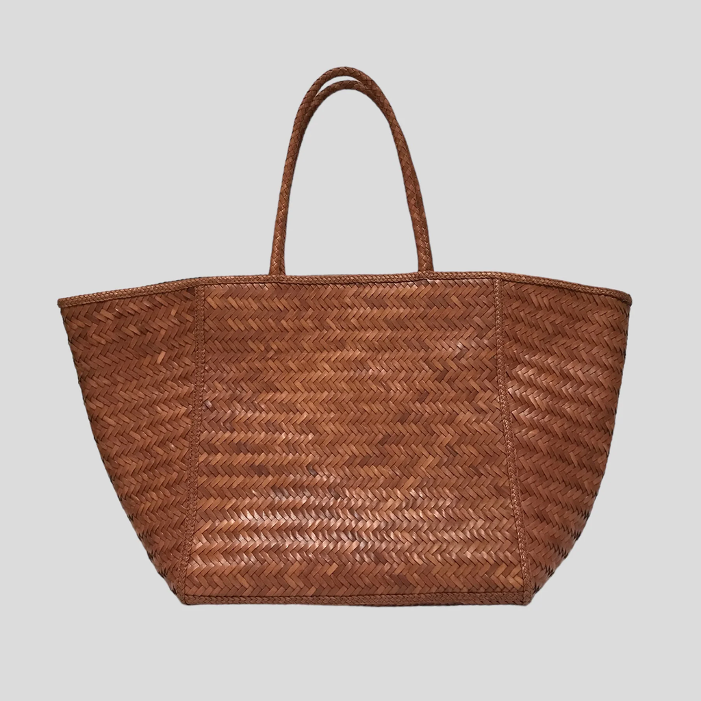 JANVIER CUIR GRAND - SAC TRESSE - TAN