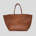 JANVIER CUIR GRAND - SAC TRESSE - TAN