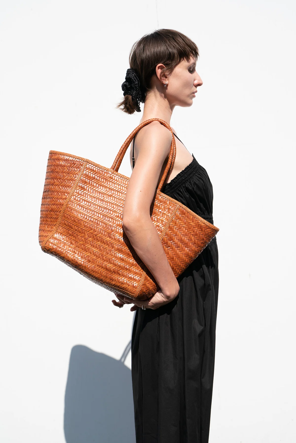 JANVIER CUIR GRAND - SAC TRESSE - TAN