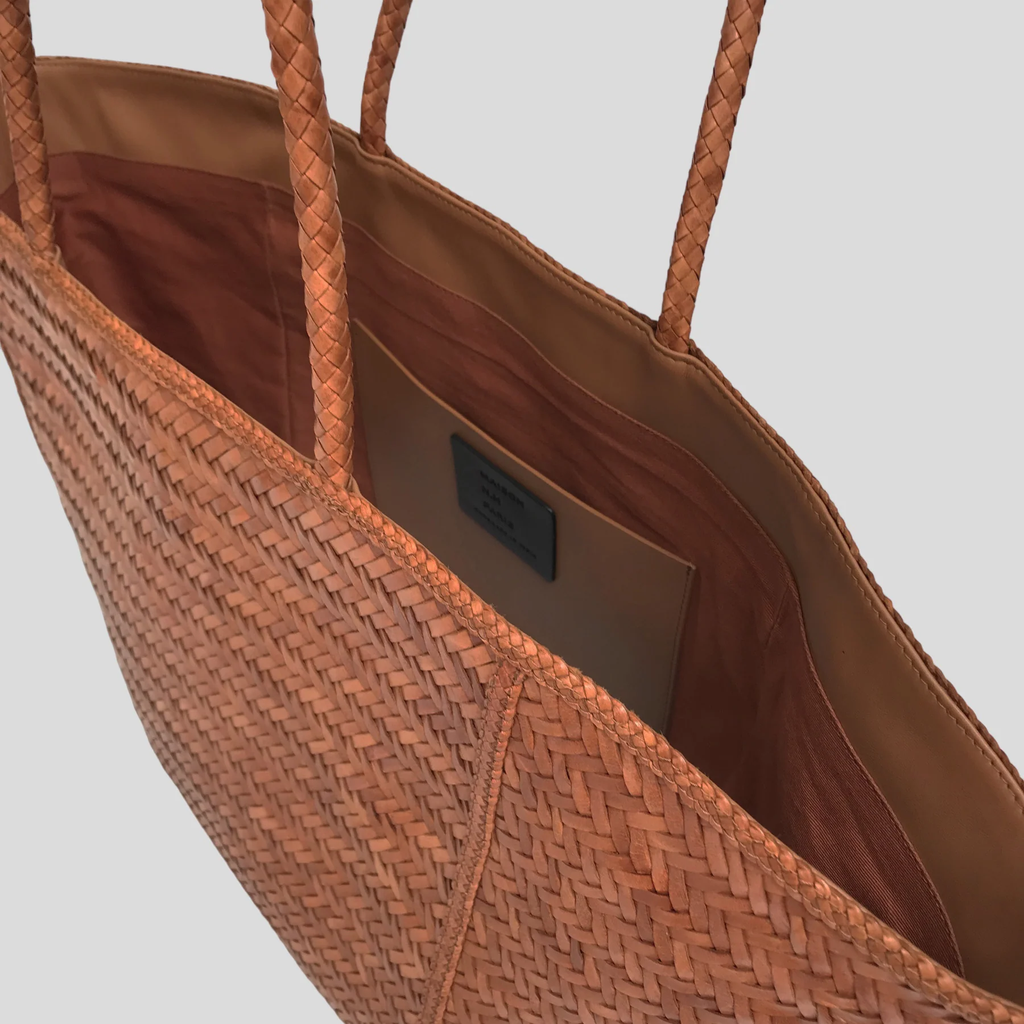 JANVIER CUIR GRAND - SAC TRESSE - TAN