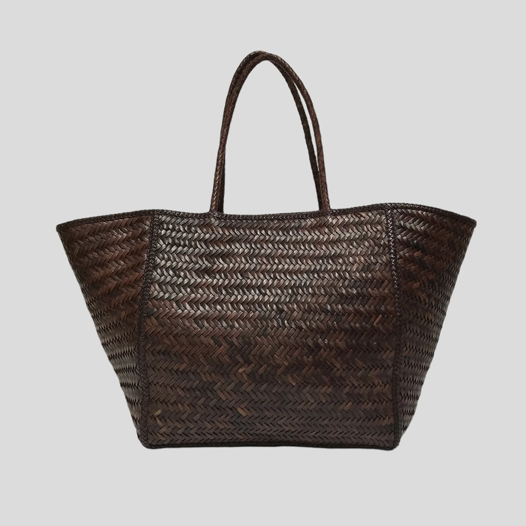 JANVIER CUIR GRAND - SAC TRESSE - UMBER