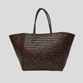JANVIER CUIR GRAND - SAC TRESSE - UMBER