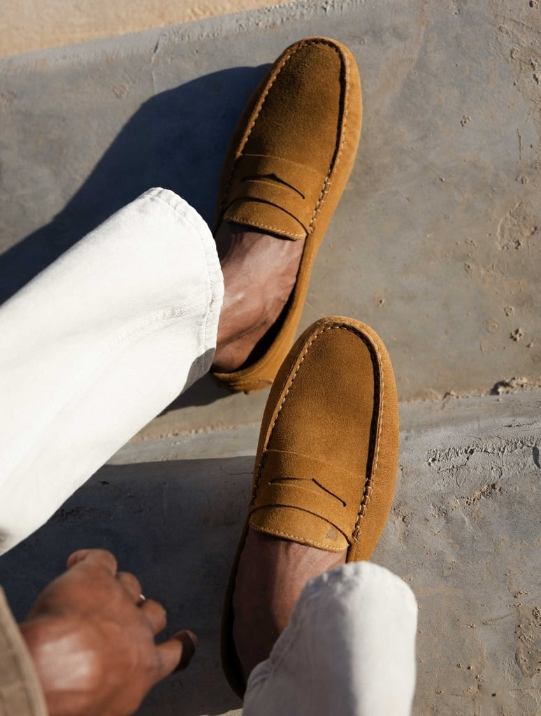 LEWIS — Mocassin driving loafer en cuir suédé