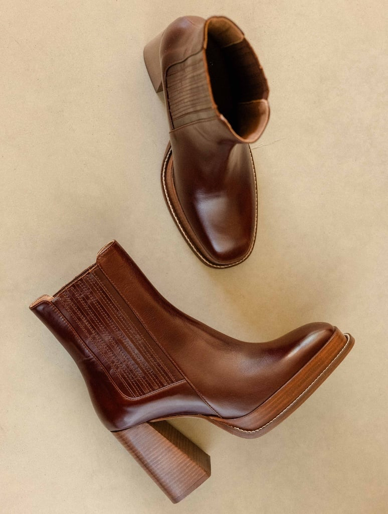 DEVA — Bottines à plateau et talon haut en cuir suédé