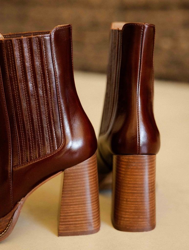 DEVA — Bottines à plateau et talon haut en cuir suédé