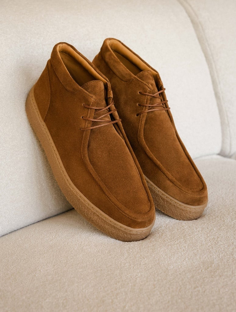 BRUMMEL — Boots à lacets en cuir suédé