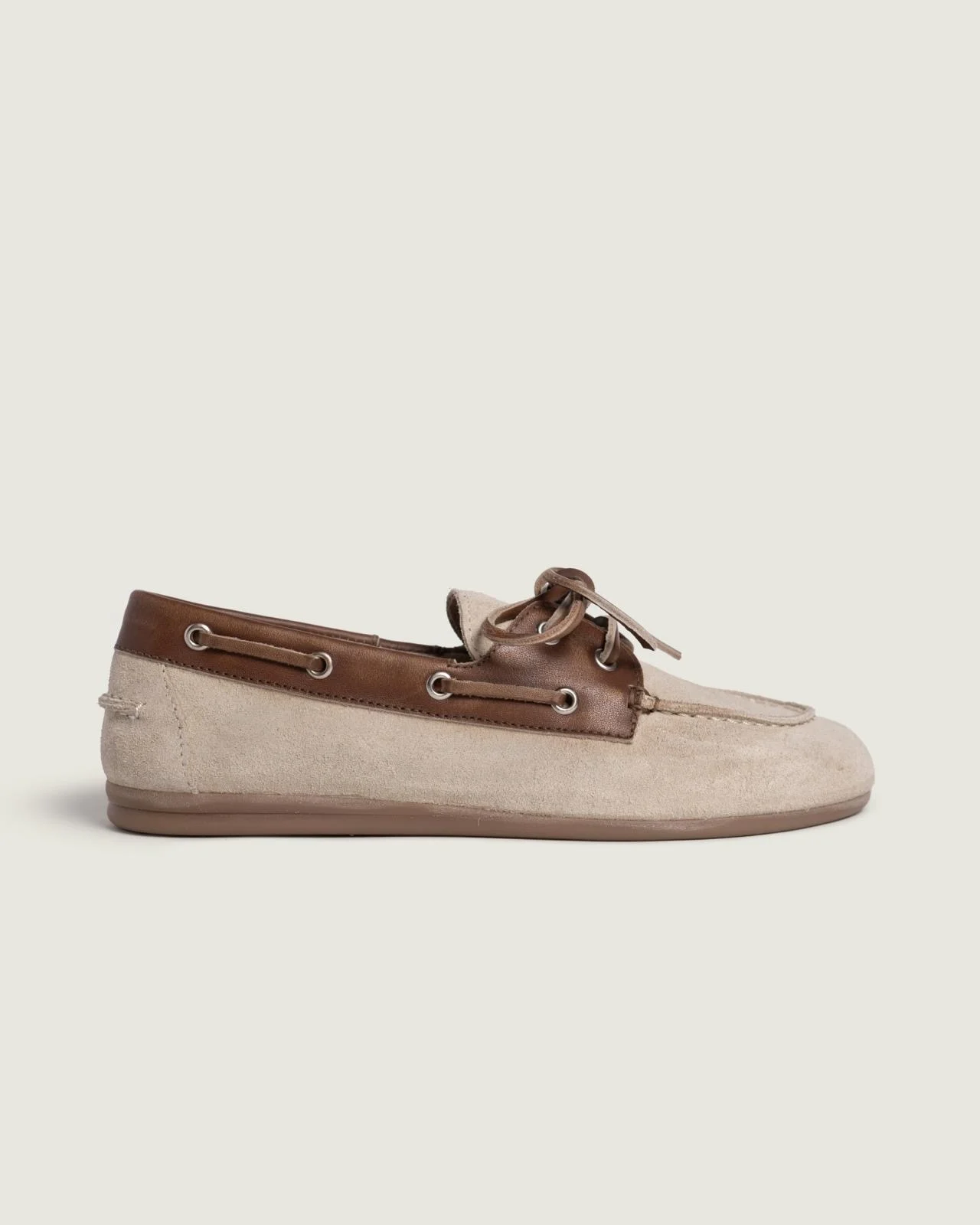 Boat Loafer Suède & Cuir | Brown Light Taupe