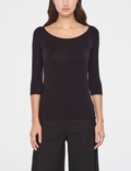 T-shirt Aleisha — Stretch Modal — Noir