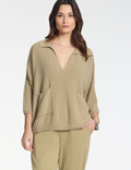 Pull Oversize avec Poches – Texture Éponge - Sable