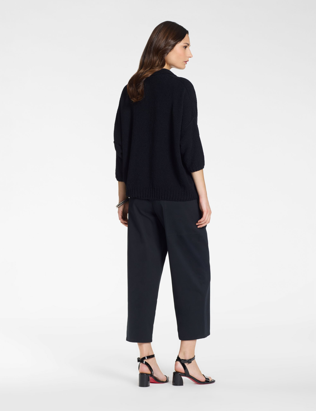 Pull Oversize avec Poches – Texture Éponge - Noir