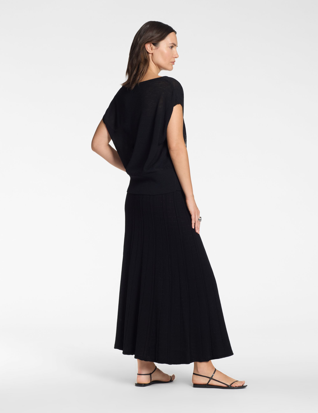 Jupe Longue en Maille - Noir