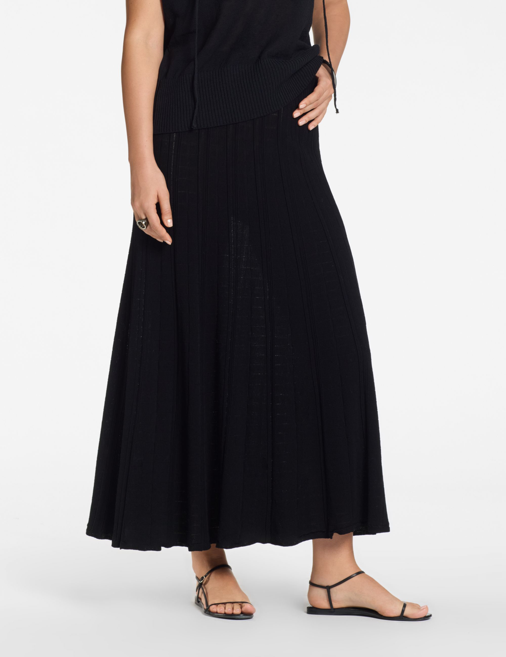 Jupe Longue en Maille - Noir