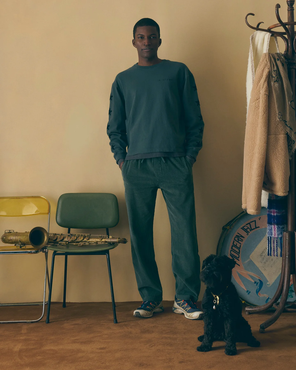 Sweatshirt Manhes "At The End Of The Night" — Army Green