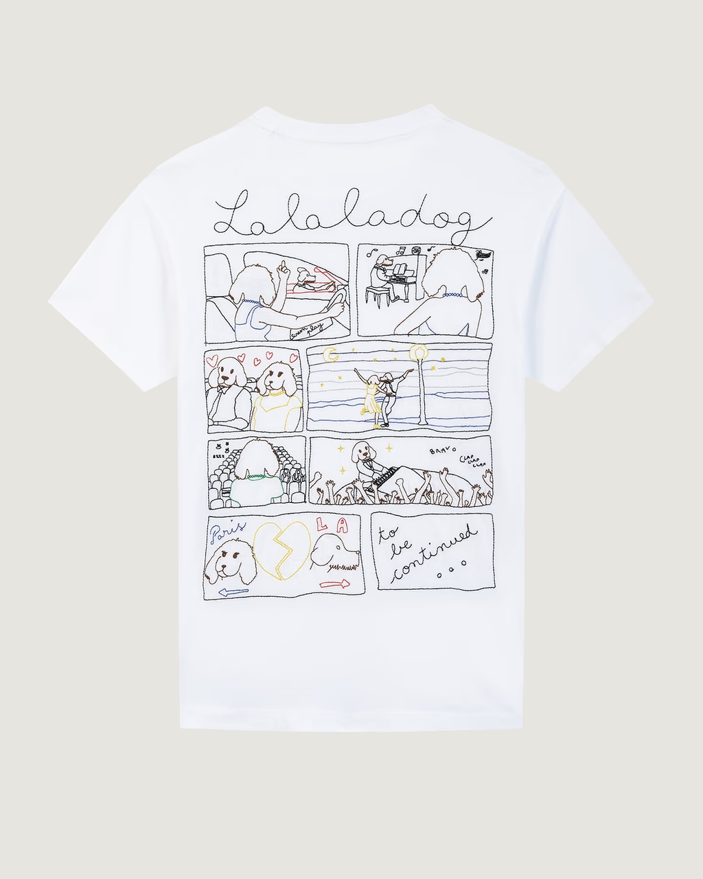 T-shirt Bainville "Lalaladog" — White