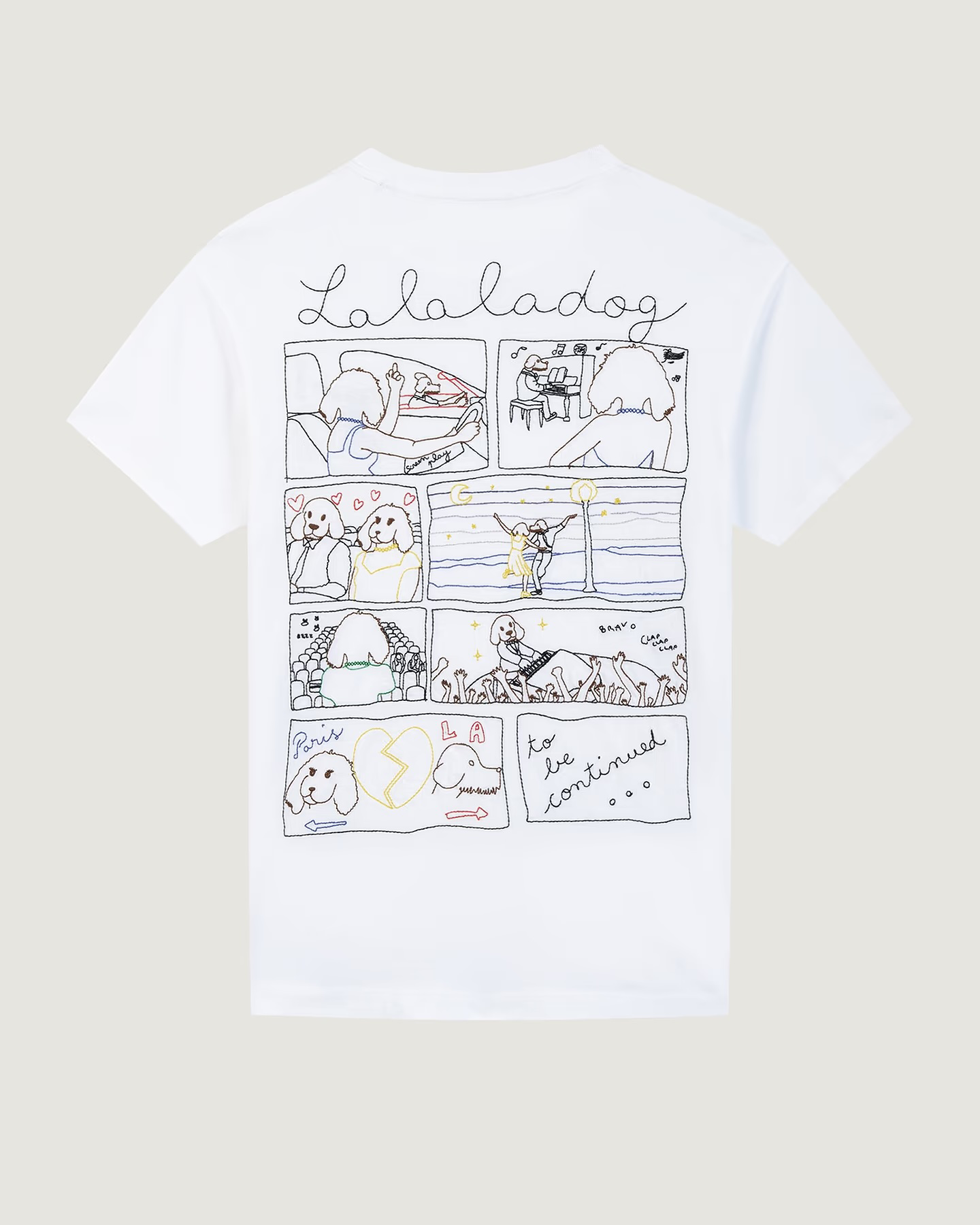 T-shirt Bainville "Lalaladog" — White