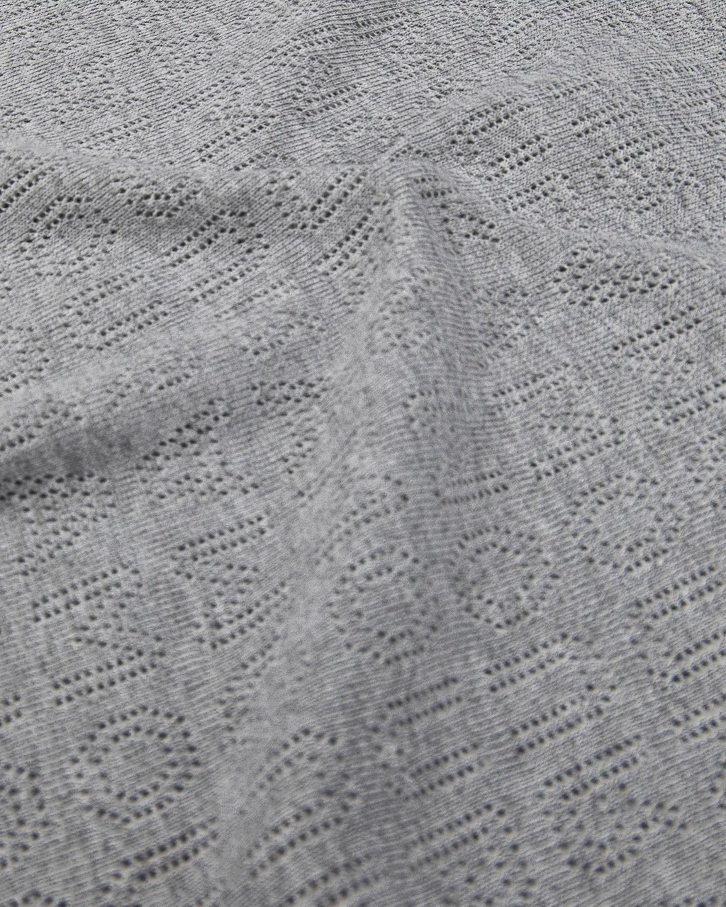 T-shirt Folies Pointelle "Patch Cœur" — Light Heather Grey