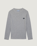 T-shirt Folies Pointelle "Patch Cœur" — Light Heather Grey