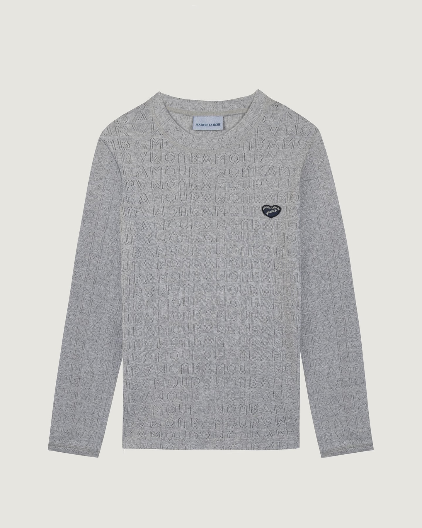T-shirt Folies Pointelle "Patch Cœur" — Light Heather Grey