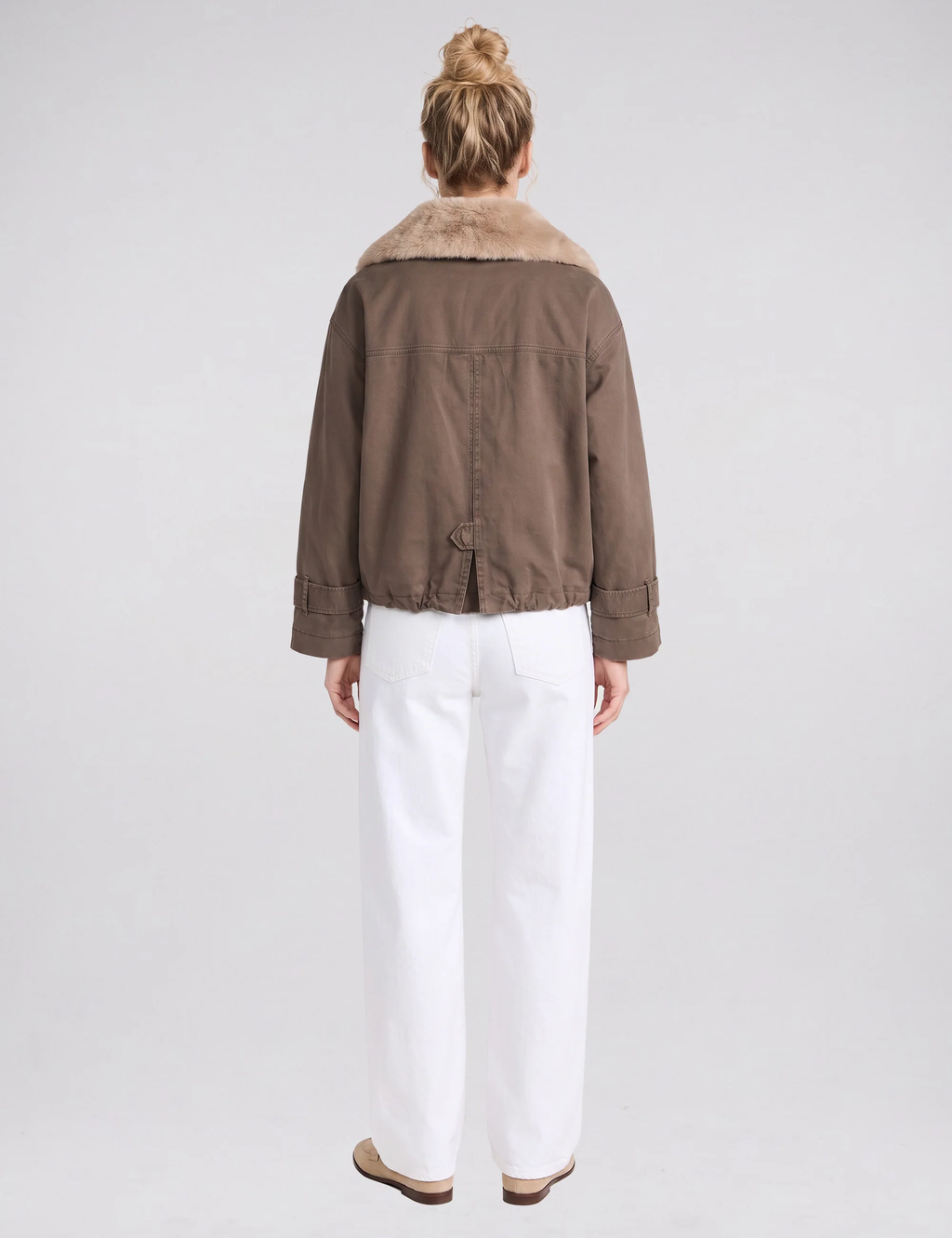 Veste Tyra II — Marron, col en fausse fourrure