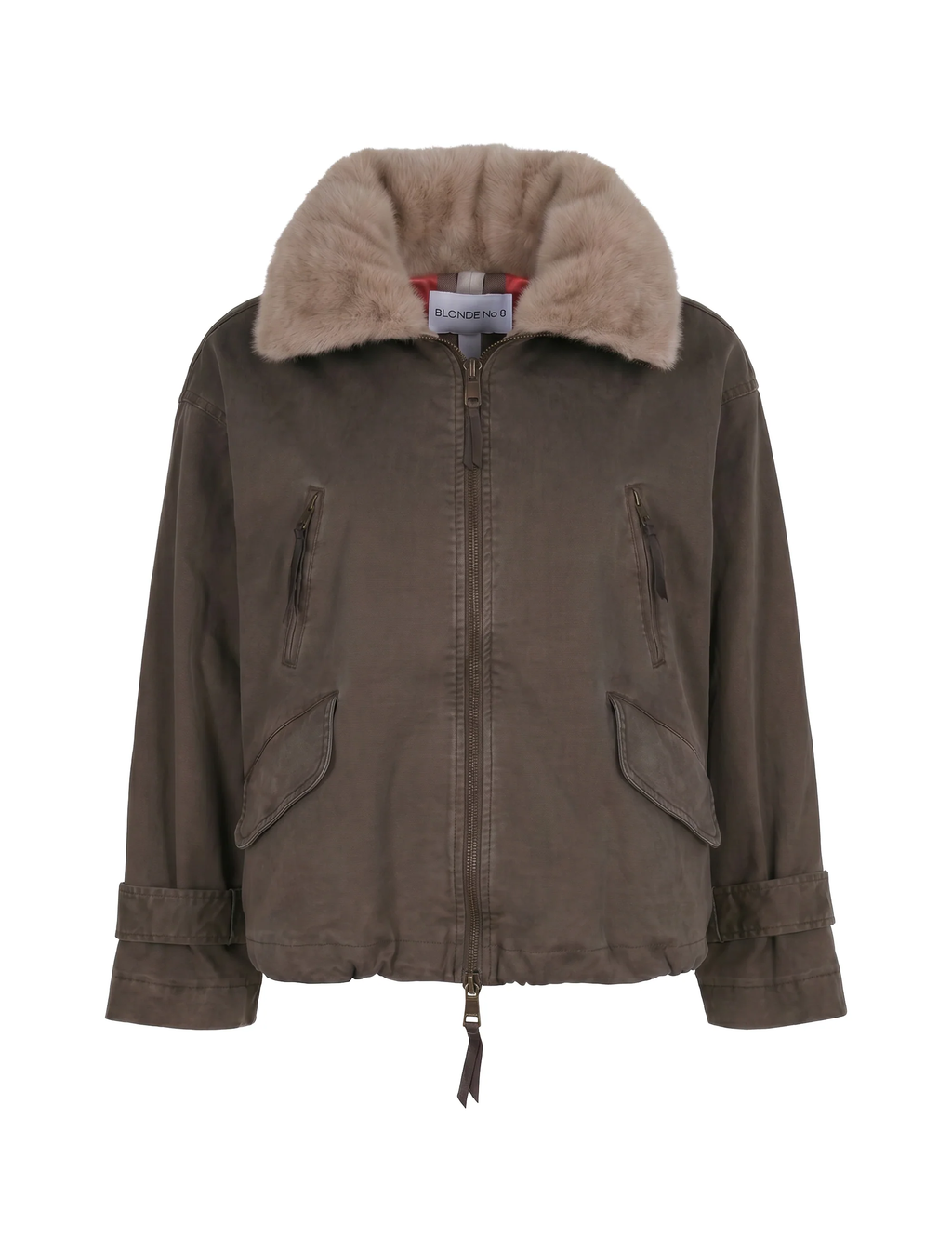Veste Tyra II — Marron, col en fausse fourrure