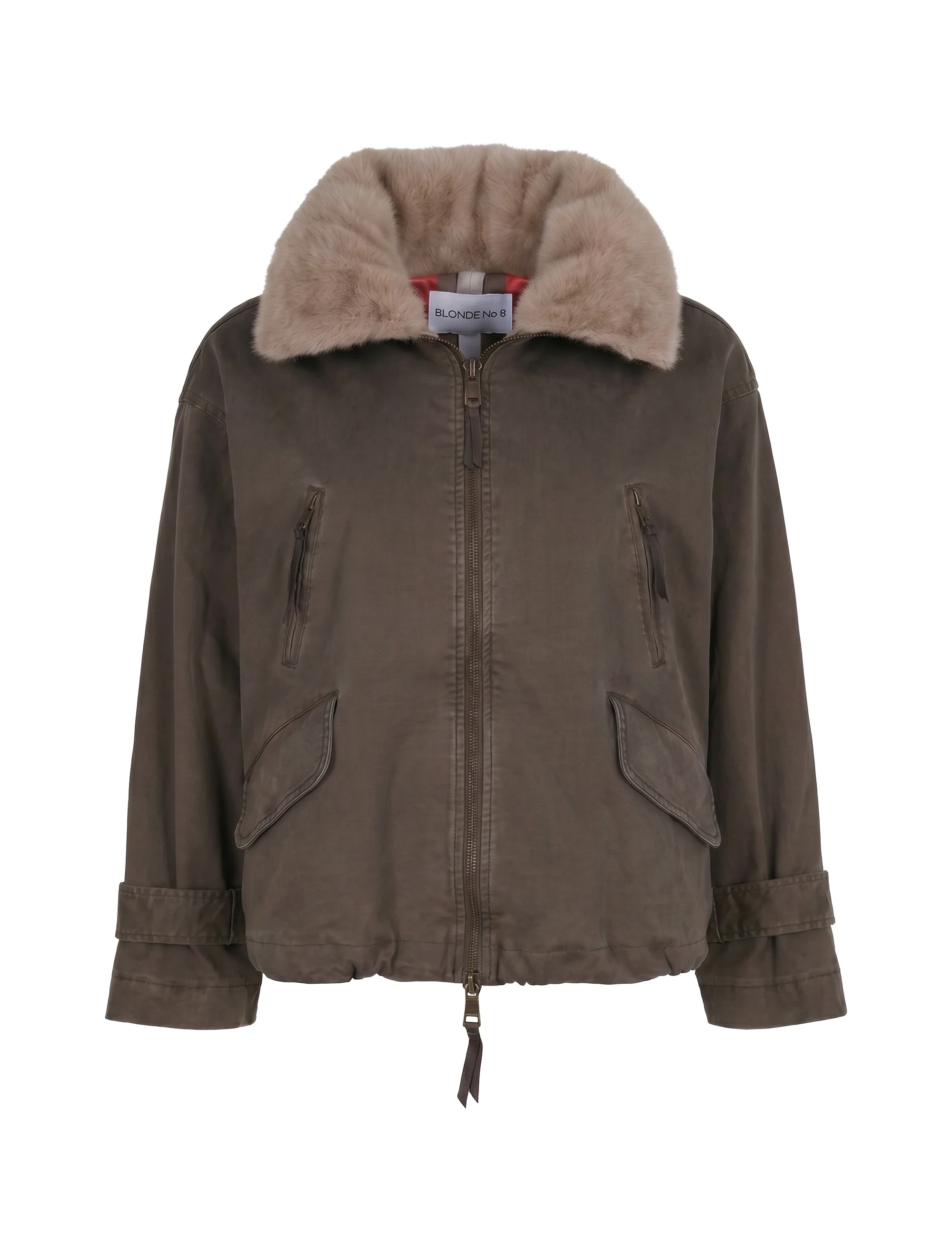 Veste Tyra II — Marron, col en fausse fourrure
