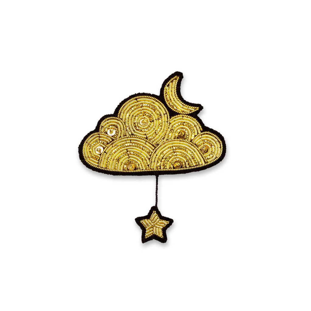 BROCHE NUAGE OR ET ÉTOILE