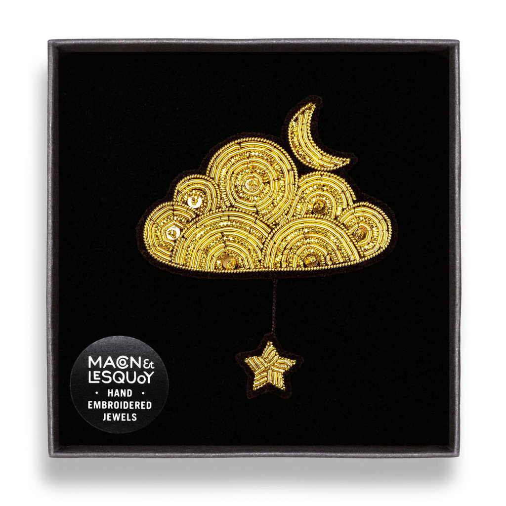 BROCHE NUAGE OR ET ÉTOILE