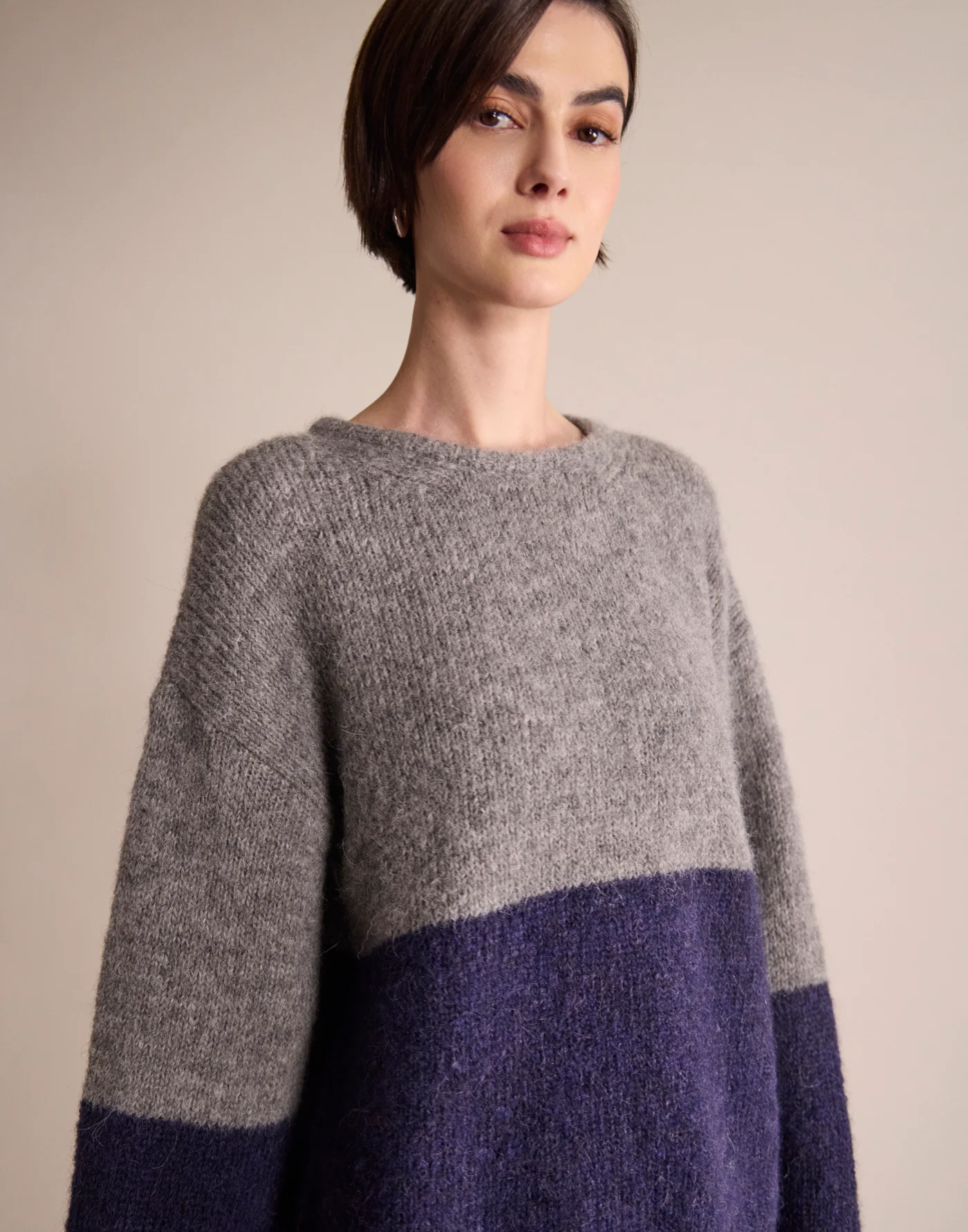 Pull Dana Colorblock – Navy Grey