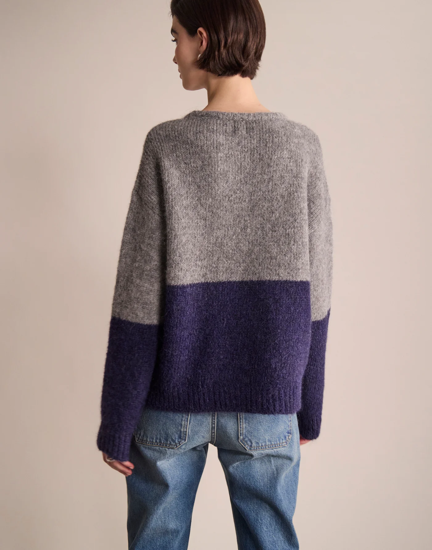 Pull Dana Colorblock – Navy Grey