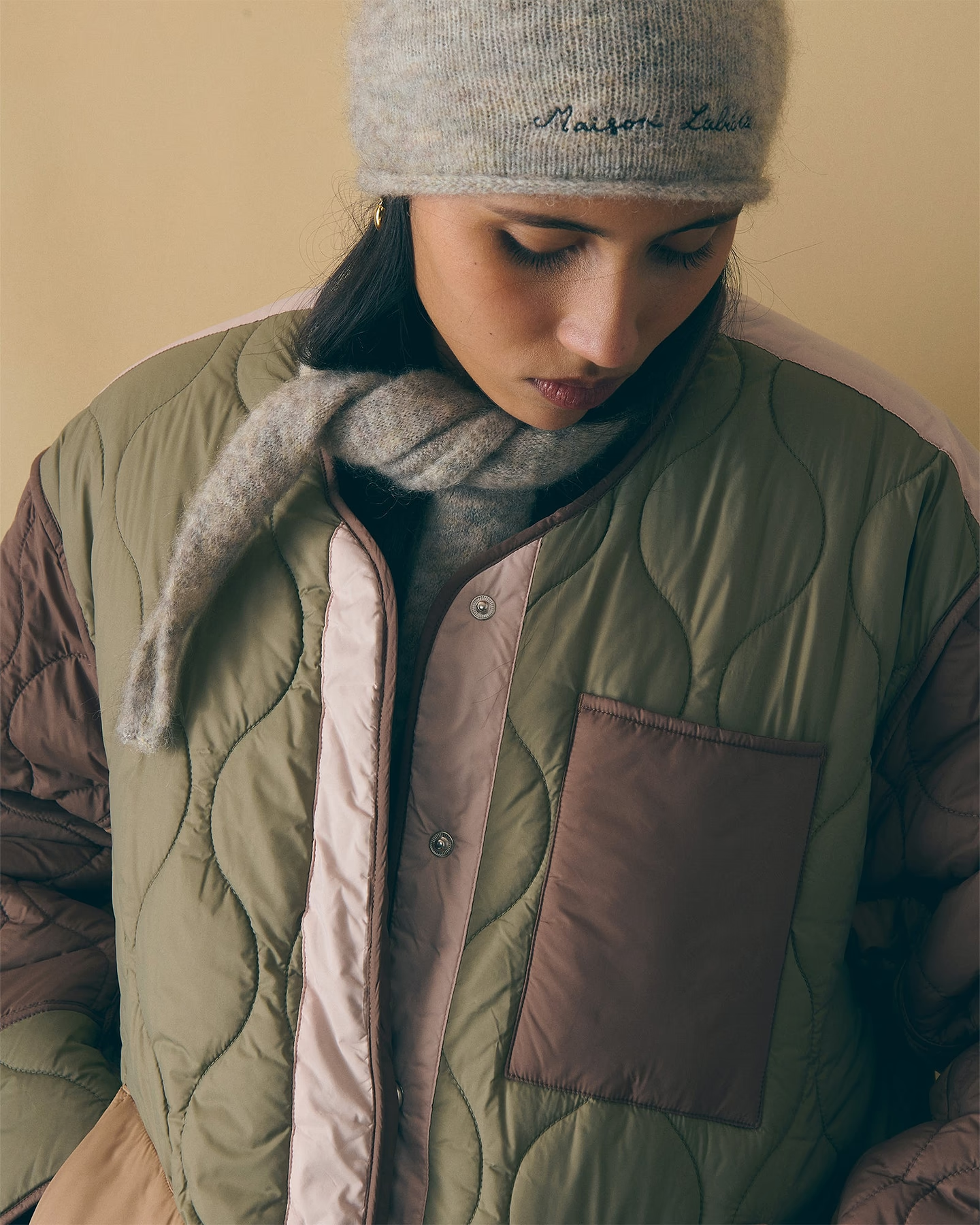 Veste Lechevin Paris Réversible "Matelassée" — Patch Brown Green
