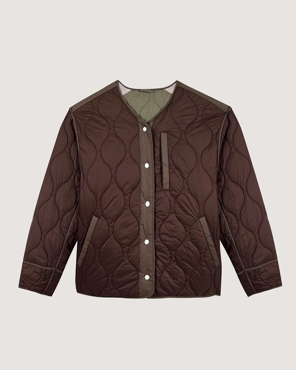 Veste Lechevin Paris Réversible "Matelassée" — Patch Brown Green