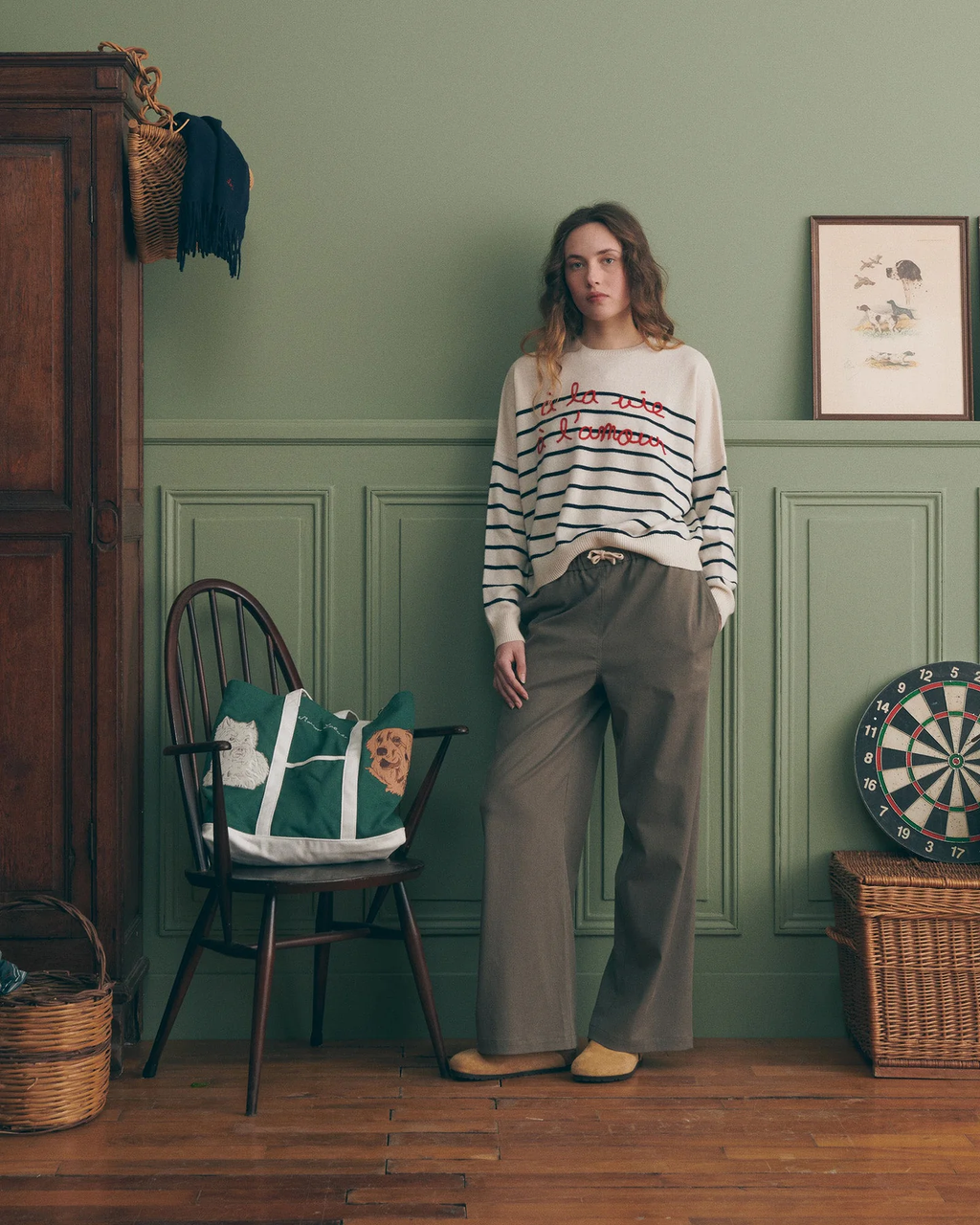 Pull Buzelin en Cachemire "À la vie à l'amour" — Off White Ultramarine