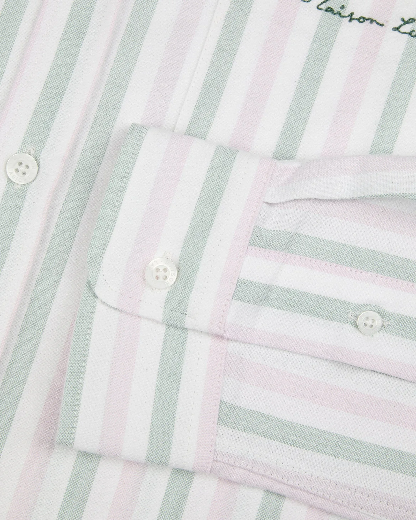 Chemise Bonne Graine Cardin "coton gratte" — Oxford Br Green Pink