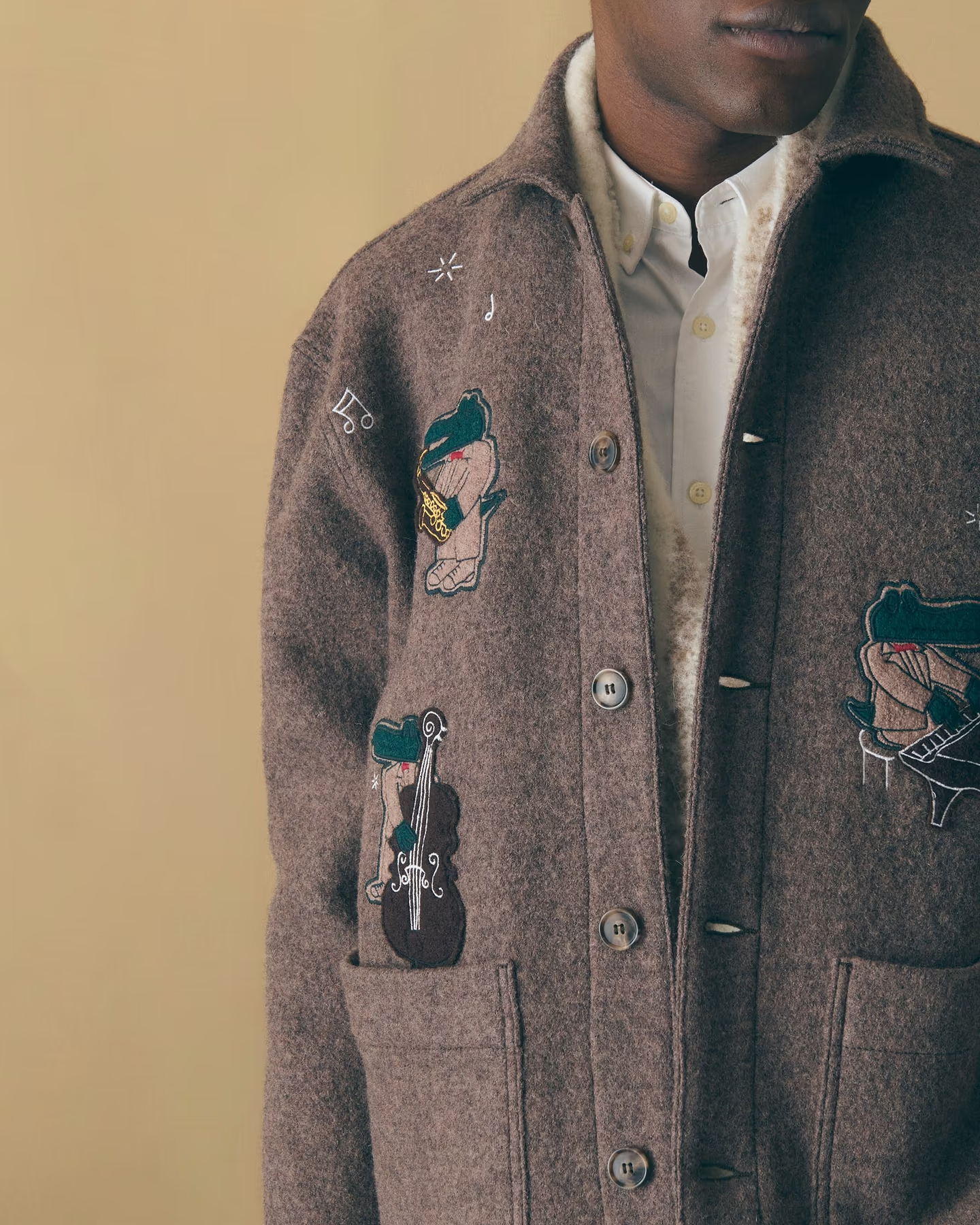 Veste Sauffroy Jazz "laine" — Wool Dark Roast