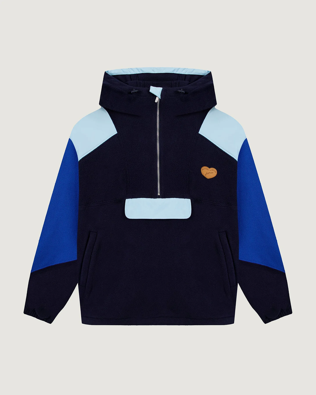 Veste Kossuth "Patch Cœur" Polaire — Plum Sky Blue CB