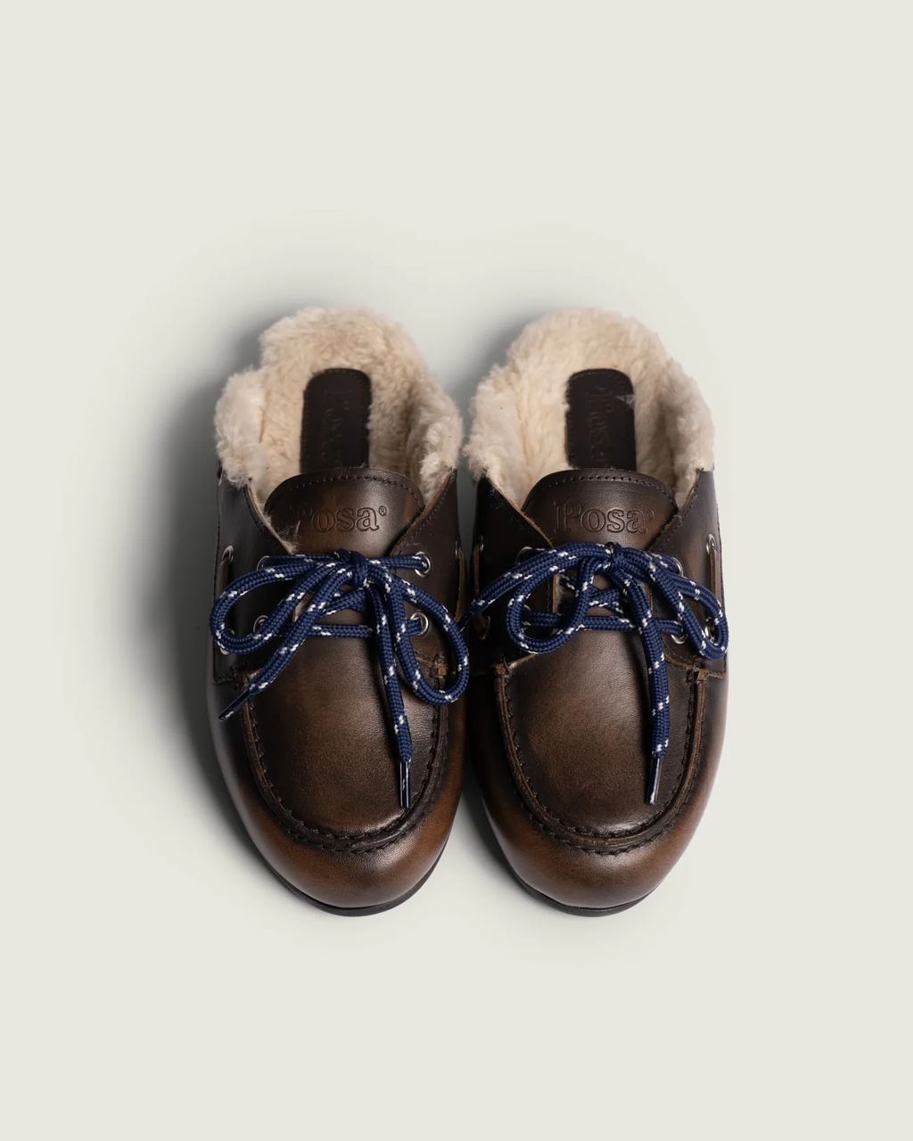 Boat Loafer Mule Fur – Cuir Brossé | Coffee