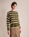 Pull Maelia Rayé – Khaki Ecru