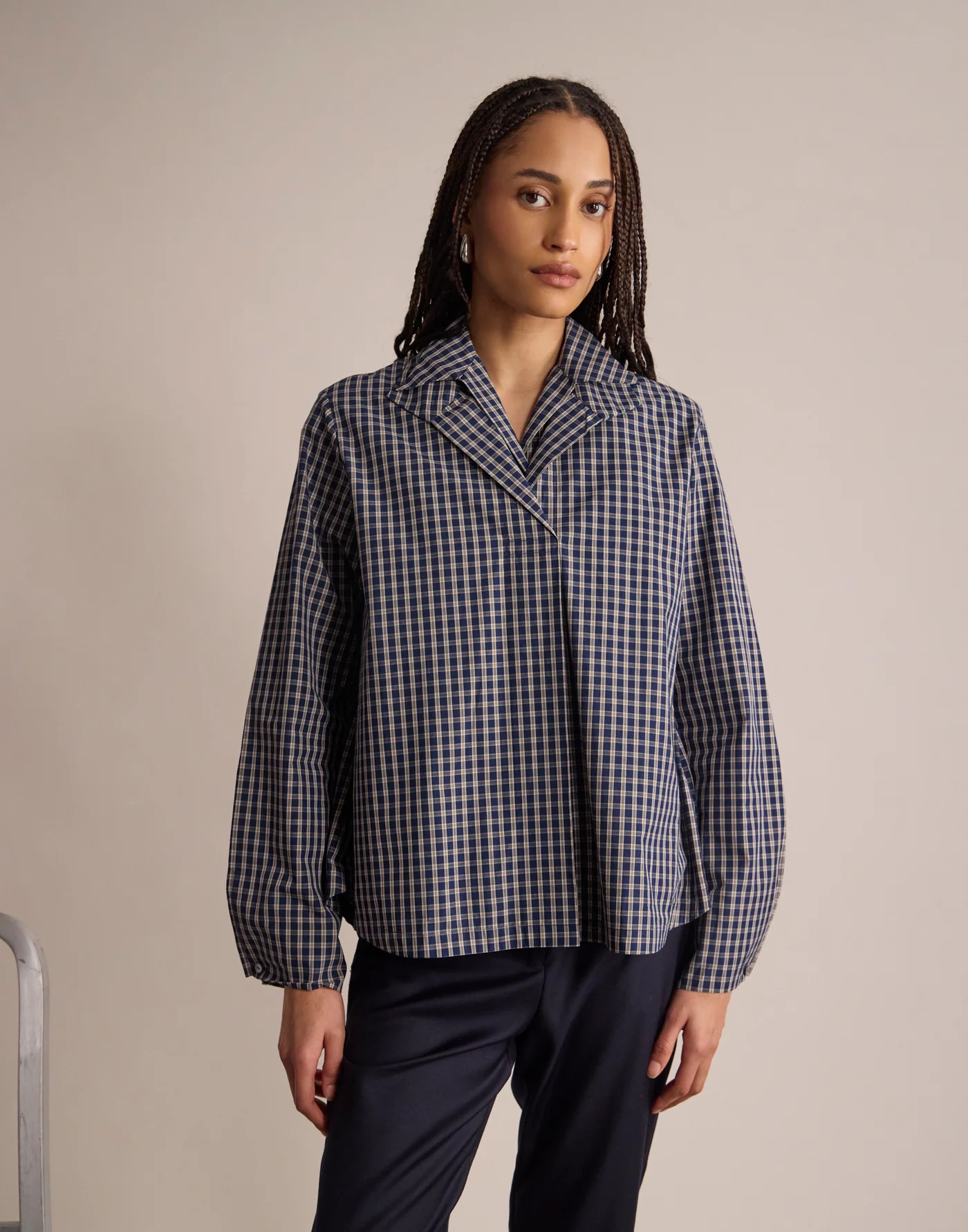 Top Noa à Carreaux – Blue Ecru