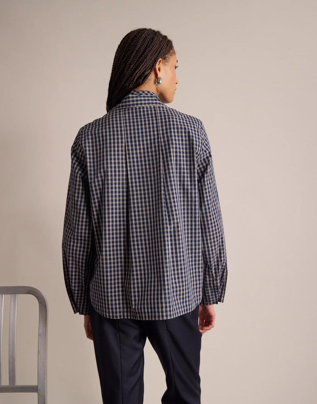 Top Noa à Carreaux – Blue Ecru